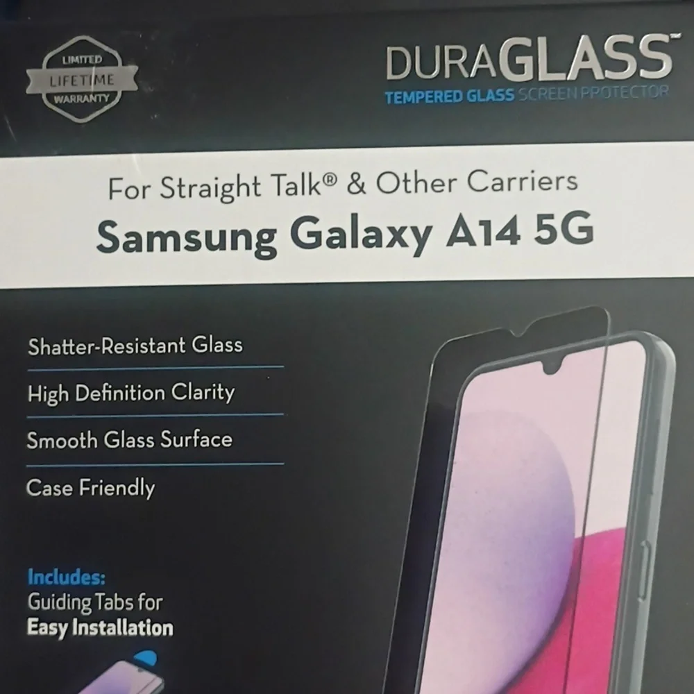 Tempered Glass Screen Protector for Samsung Galaxy A14 5G FREE Grip Stand New